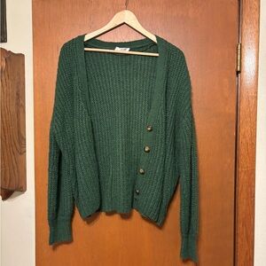 Double Zero Forest Green Cardigan Sweater